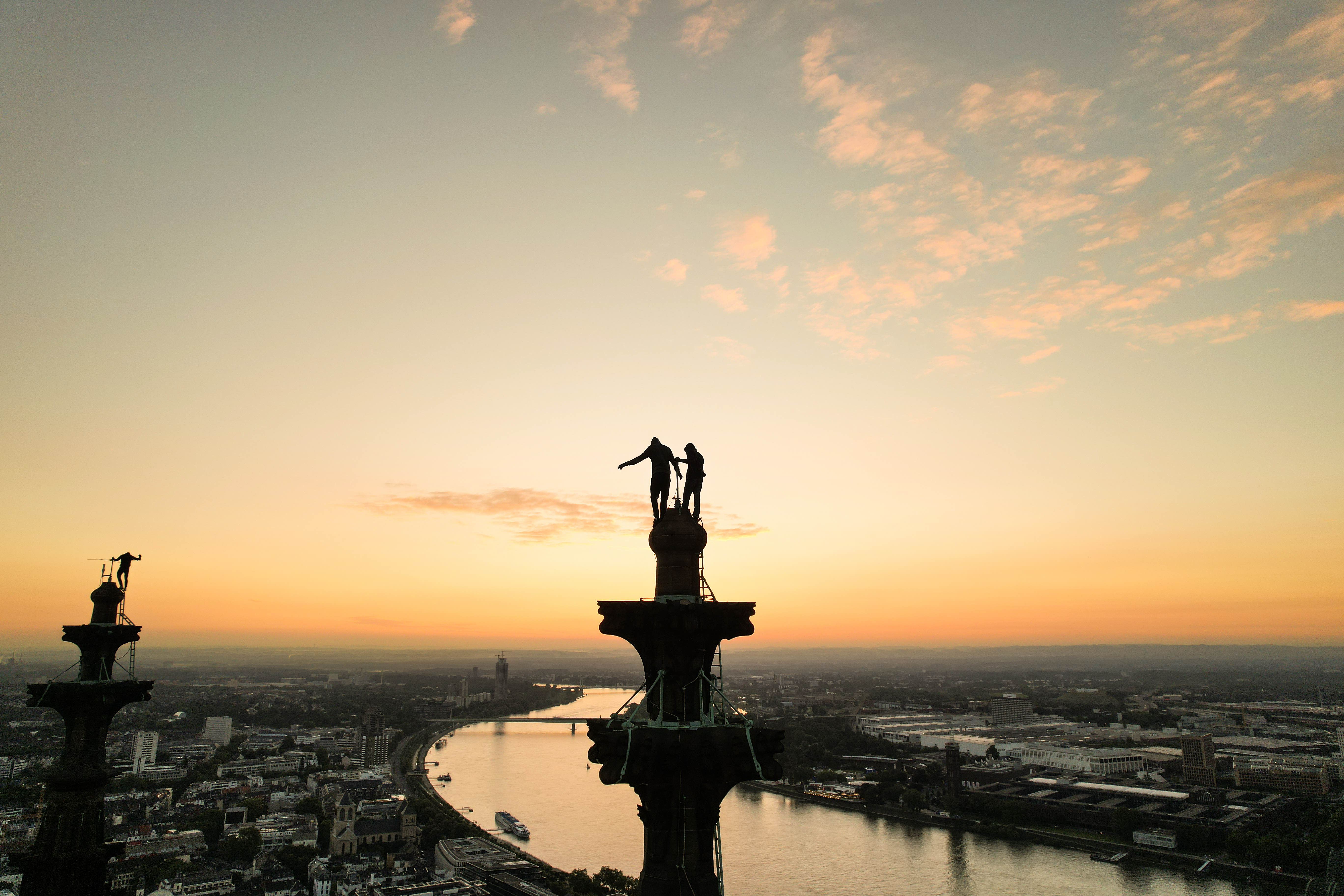 Cathédrale de Cologne — vue aérienne au drone
